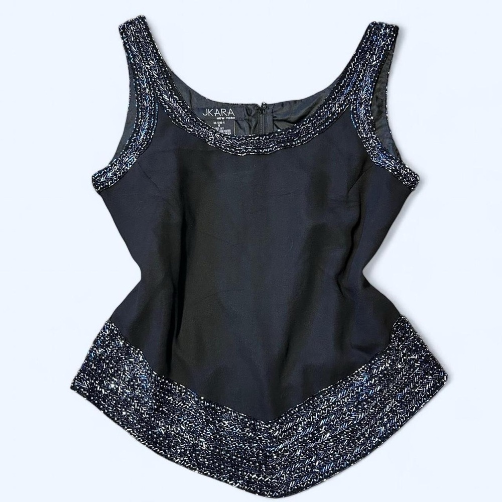 Y2K Black Beaded Tank Top by Jkara New York!
